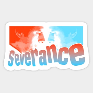 severance series Adam Scott and Britt Lower fan works graphic design by ironpalette Sticker